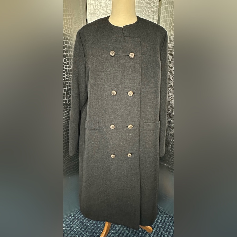 Sycamore Vintage Gray Double-Breasted Coat with Buttons